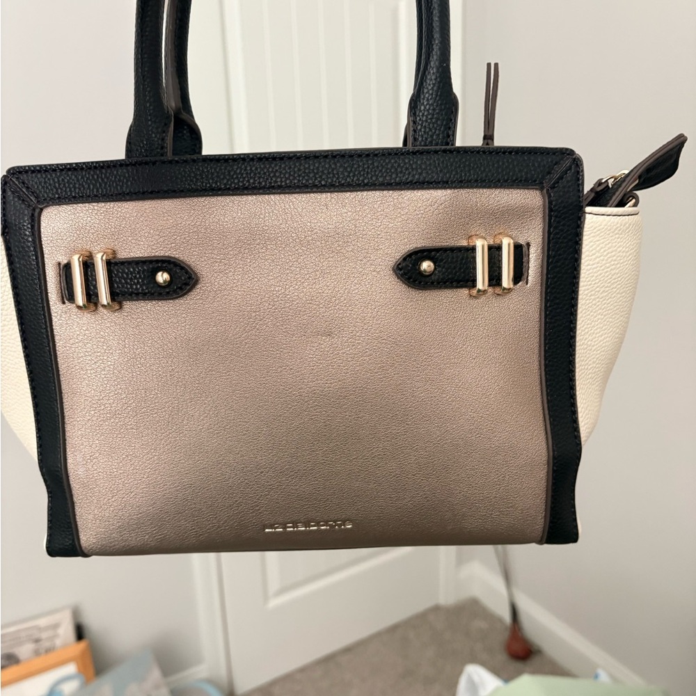 Liz Claiborne Black, Tan, and Cream Satchel